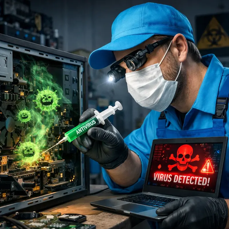 Лечение компьютера от вирусов в Липецке на дому